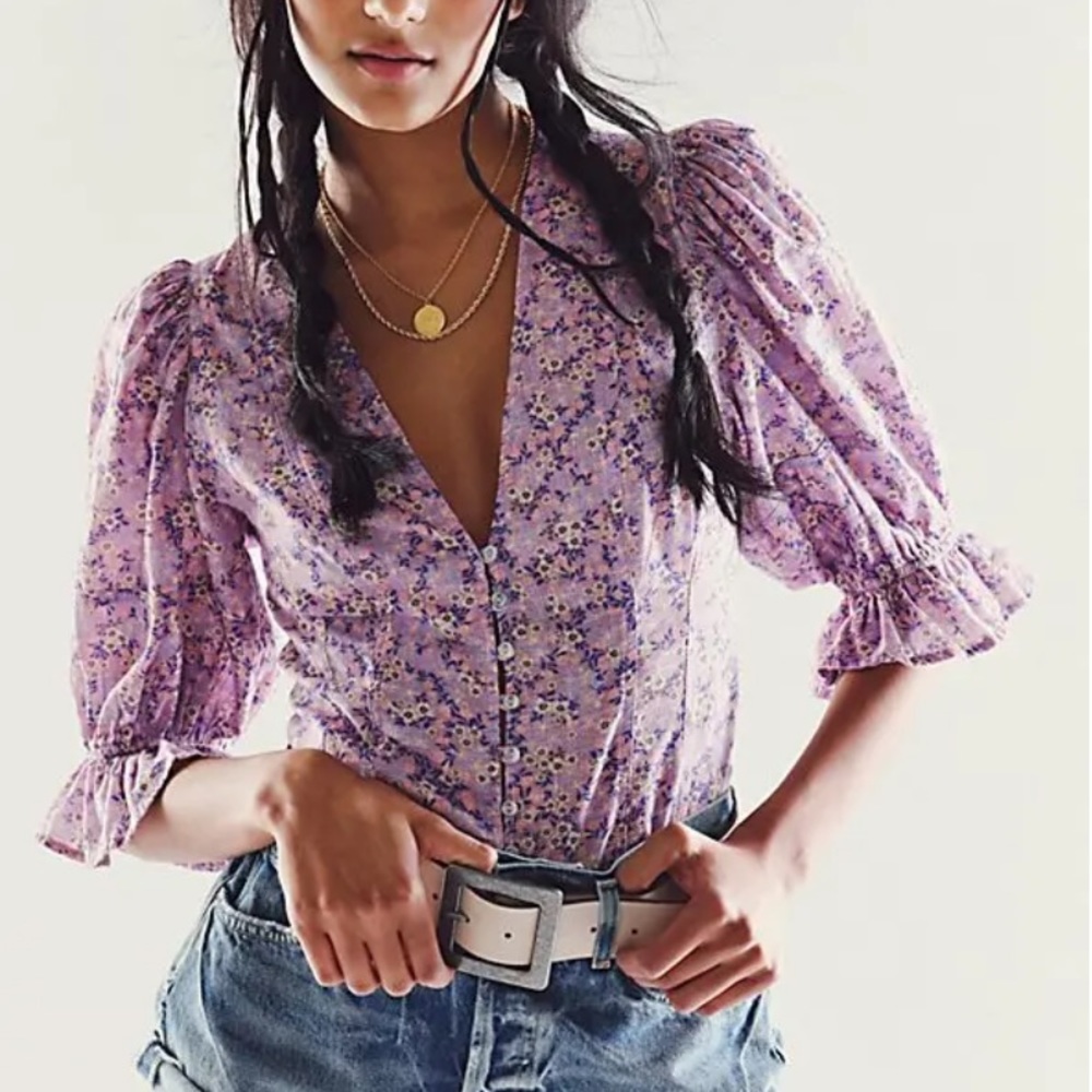 Free People I Found You Print Blouse